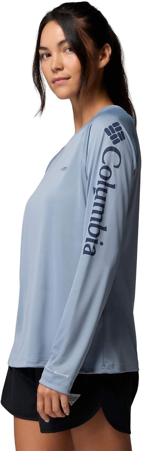image:imageColumbia Womens Tidal Tee II Long Sleeve HoodieDockside BlueNocturnal Logo