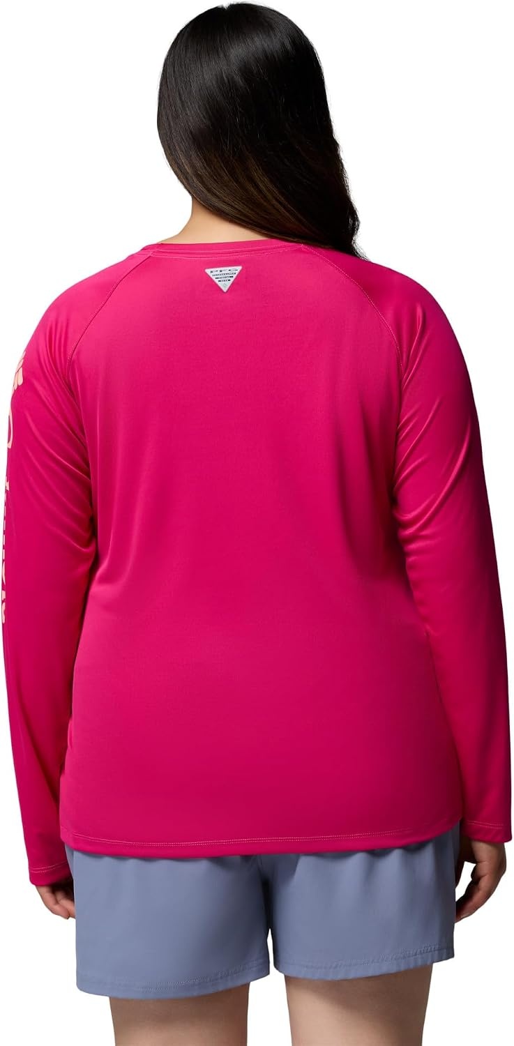 image:imageColumbia Womens Tidal Tee II Long Sleeve HoodieGuava PinkTiki Pink Logo