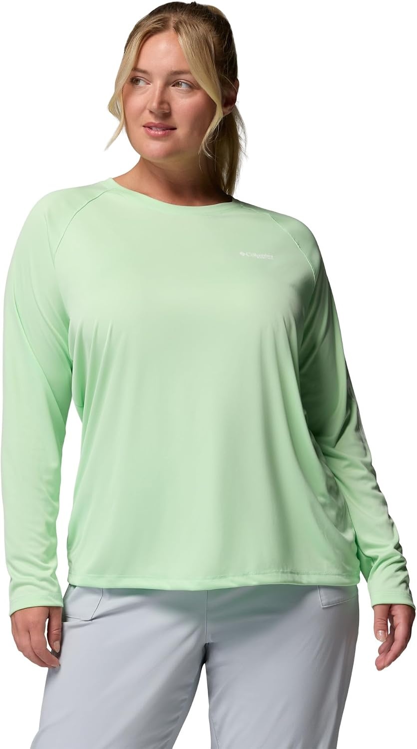 image:imageColumbia Womens Tidal Tee II Long Sleeve HoodieKey WestWhite Logo