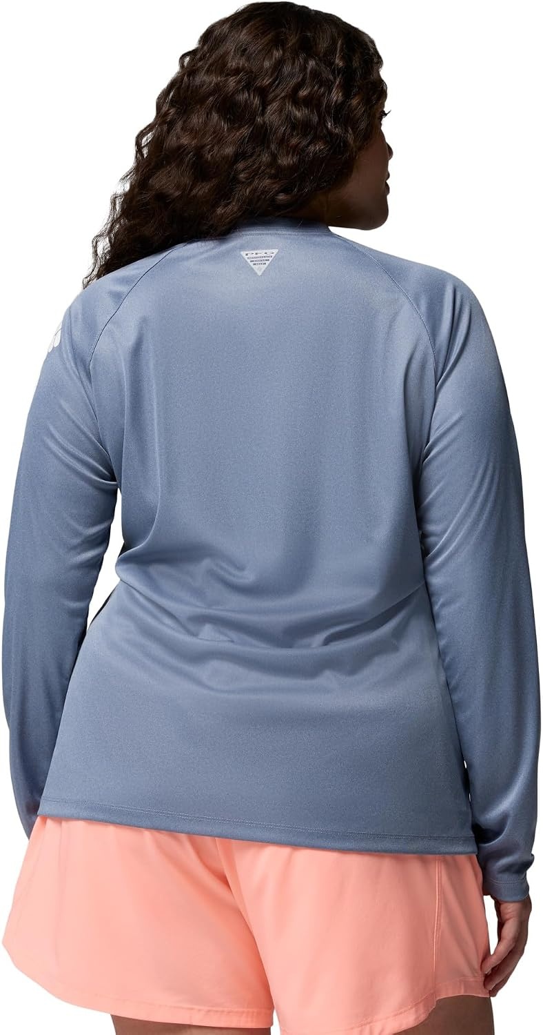 image:imageColumbia Womens Tidal Tee II Long Sleeve HoodieNew Moon HeatherWhite Logo