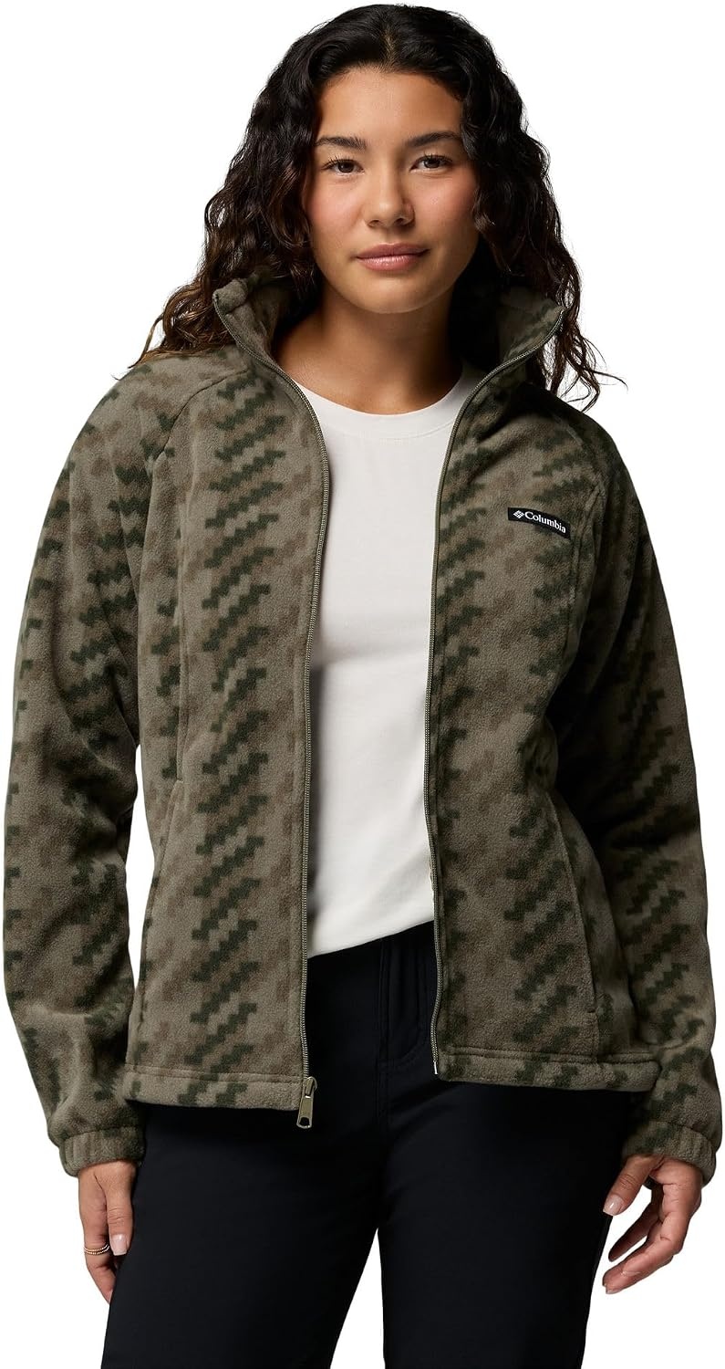 image:imageColumbia womens Benton Springs Printed Full ZipStone GreenTwills