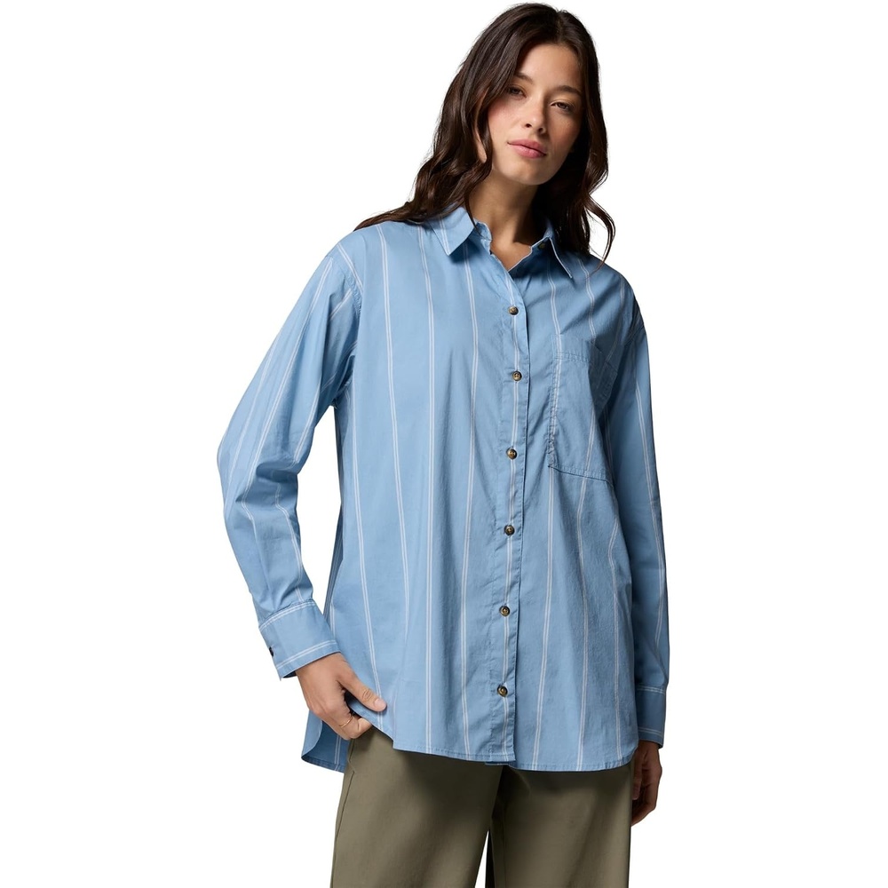 image:imageColumbia Womens Bijou Hills Oversize Long Sleeve Woven ShirtRainy DayDouble Stripe