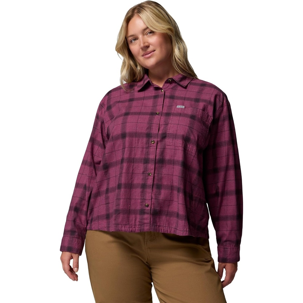 image:imageColumbia Womens Blue Point Creek Woven Long Sleeve ShirtAntique MauveWindow Check