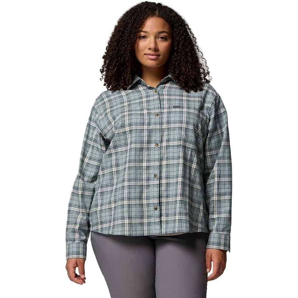 image:imageColumbia Womens Blue Point Creek Woven Long Sleeve ShirtCrushed Blue Everyday Tartan