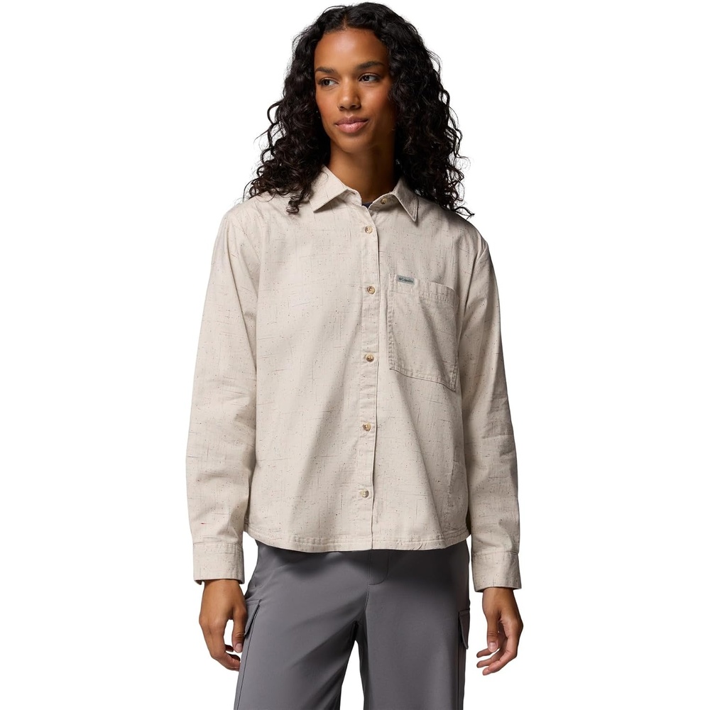 image:imageColumbia Womens Blue Point Creek Woven Long Sleeve ShirtDark Stone