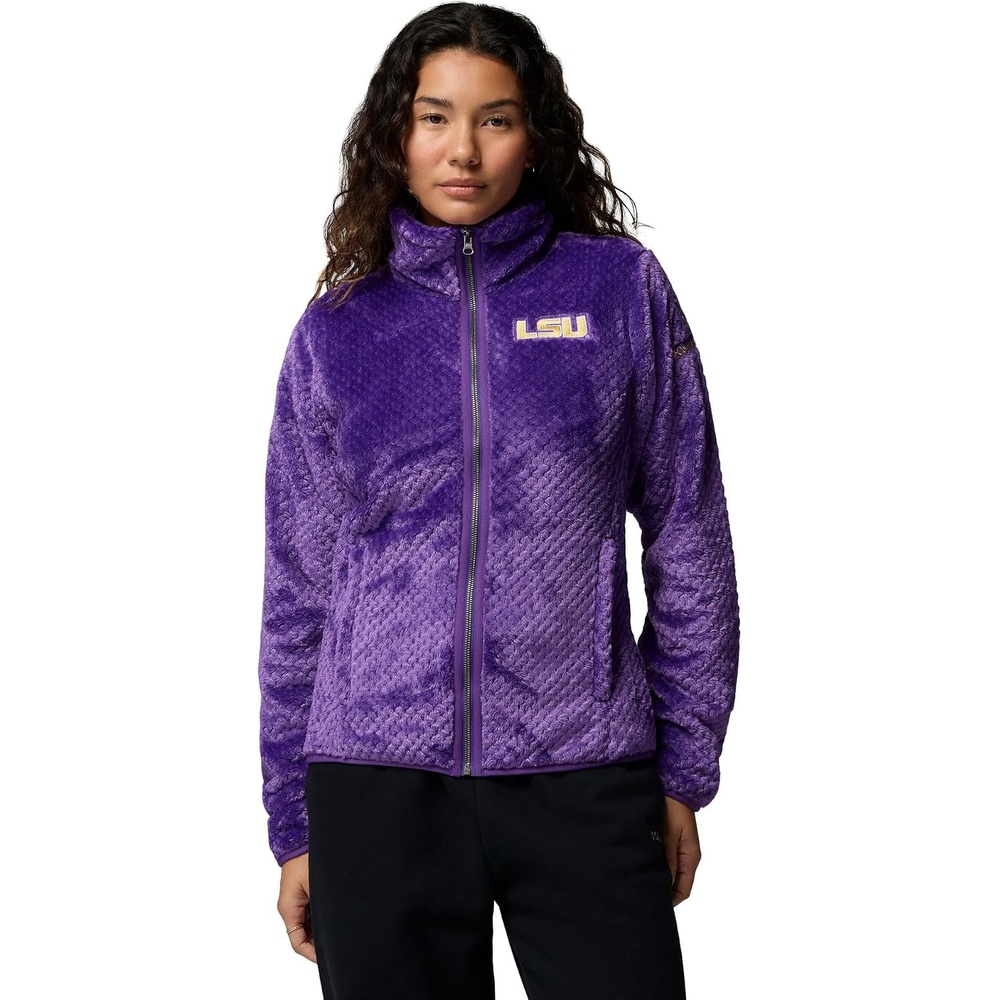 image:imageColumbia Womens Collegiate Fire Side II Sherpa Full ZipLsu Vivid Purple