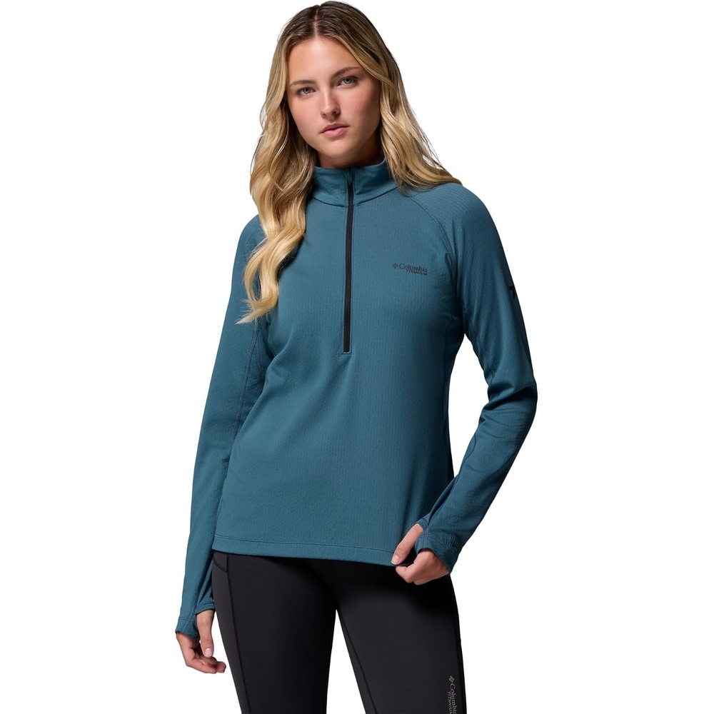 image:imageColumbia Womens Driventure Half Zip Poppy Red MediumEverblueBlack