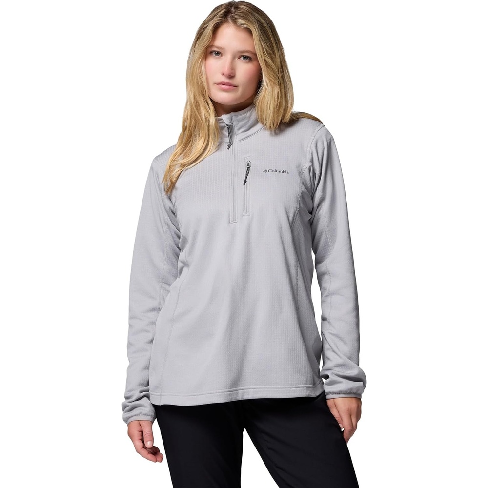 image:imageColumbia Womens Essential Hike Grid Fleece Half ZipColumbia GreyColumbia Grey