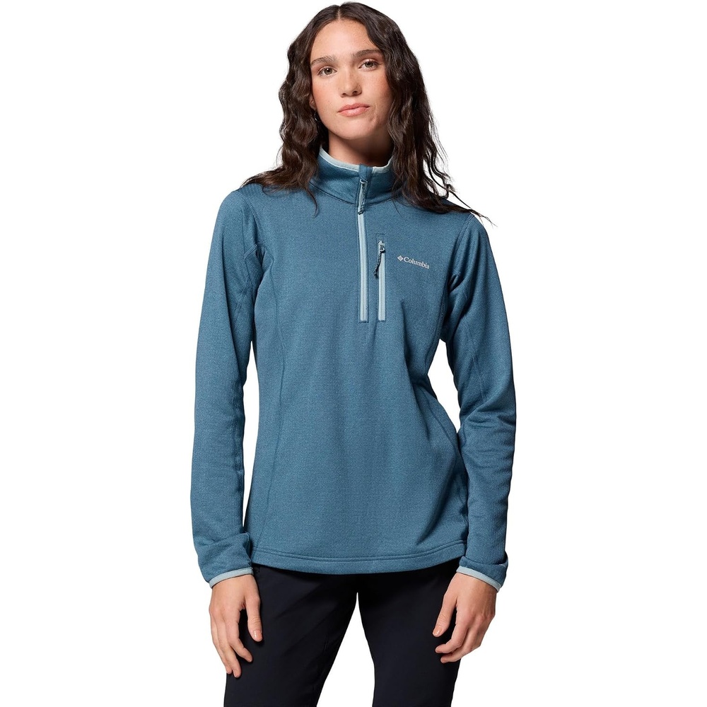 image:imageColumbia Womens Essential Hike Grid Fleece Half ZipEverblueCrushed Blue