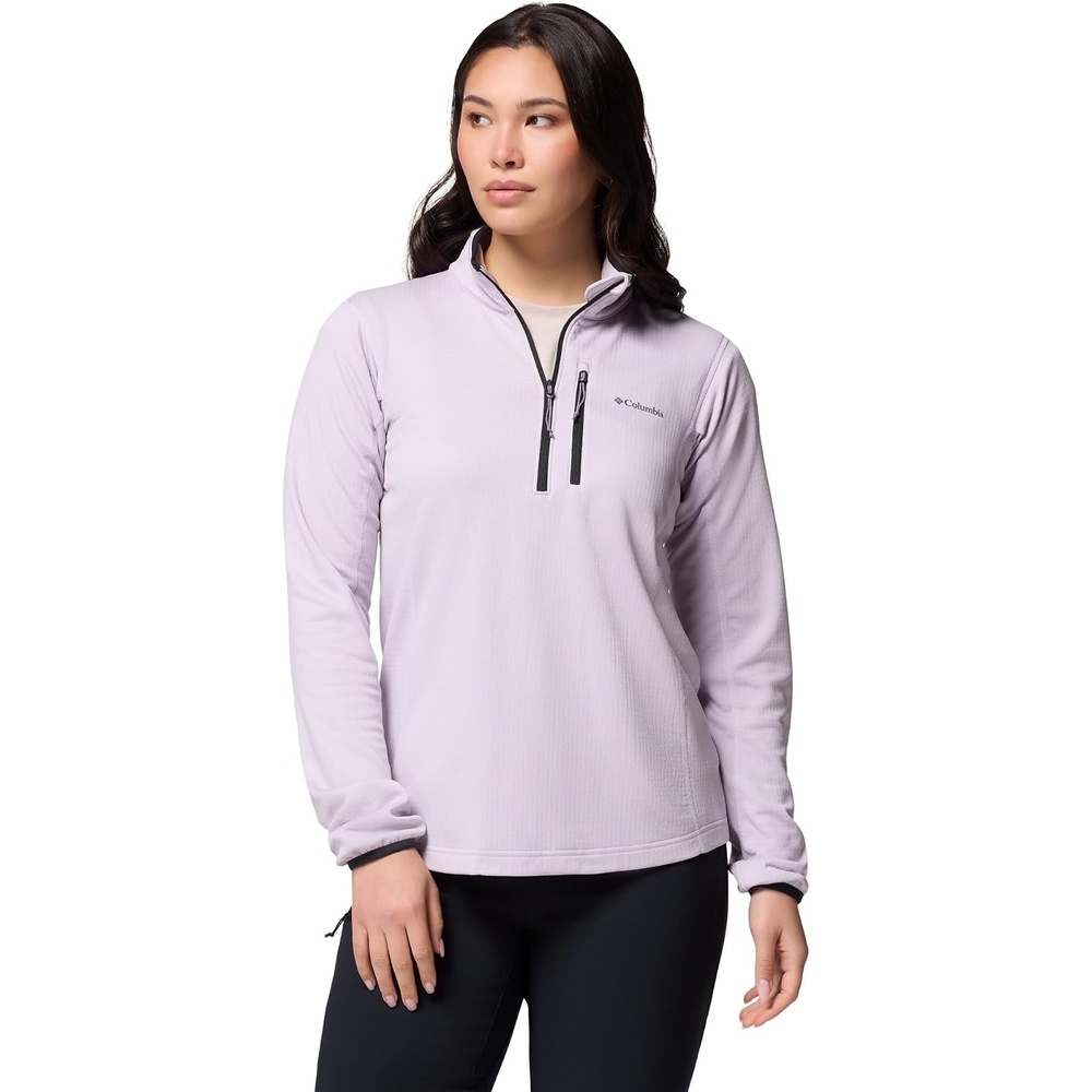 image:imageColumbia Womens Essential Hike Grid Fleece Half ZipLavender PearlBlack