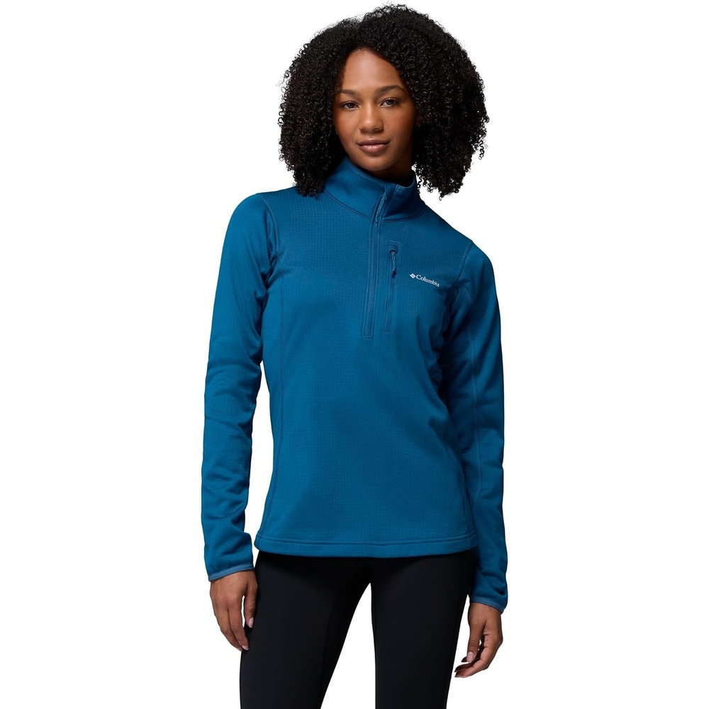 image:imageColumbia Womens Essential Hike Grid Fleece Half ZipPhoenix Blue