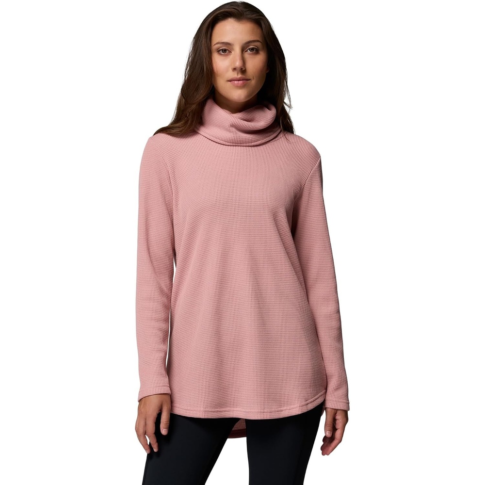 image:imageColumbia Womens Holly Hideaway Waffle Cowl Neck PulloverEraser Pink