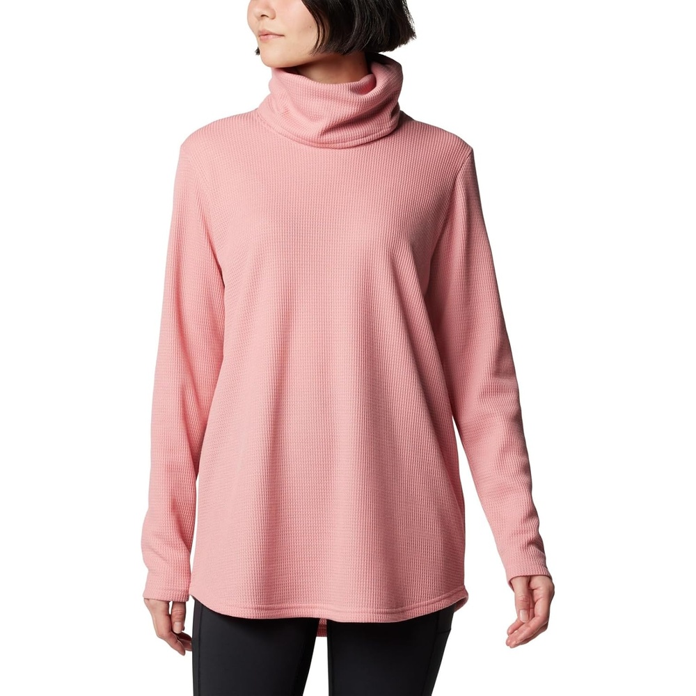 image:imageColumbia Womens Holly Hideaway Waffle Cowl Neck PulloverPink Agave