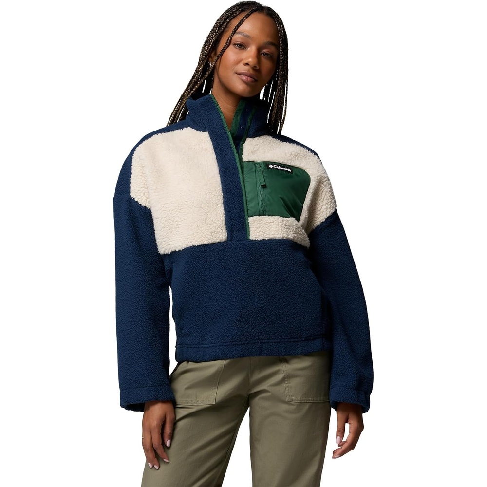 image:imageColumbia Womens Rose Park Sherpa PulloverCollegiate NavyDark StoneRain Forest