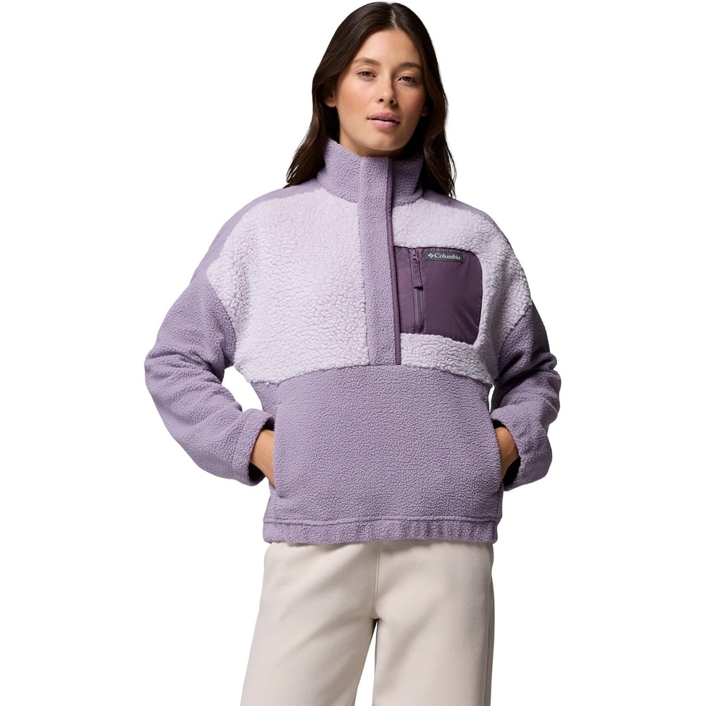 image:imageColumbia Womens Rose Park Sherpa PulloverShale PurpleLavender PearlAntique Ir
