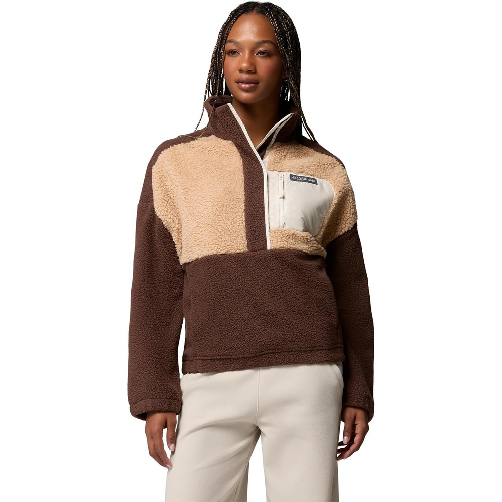 image:imageColumbia Womens Rose Park Sherpa PulloverTobaccoCanoeChalk