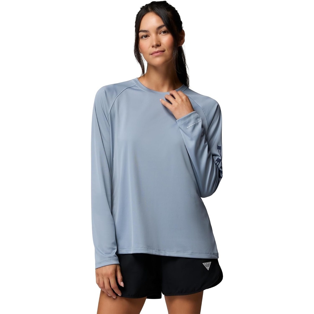 image:imageColumbia Womens Tidal Tee II Long Sleeve HoodieDockside BlueNocturnal Logo